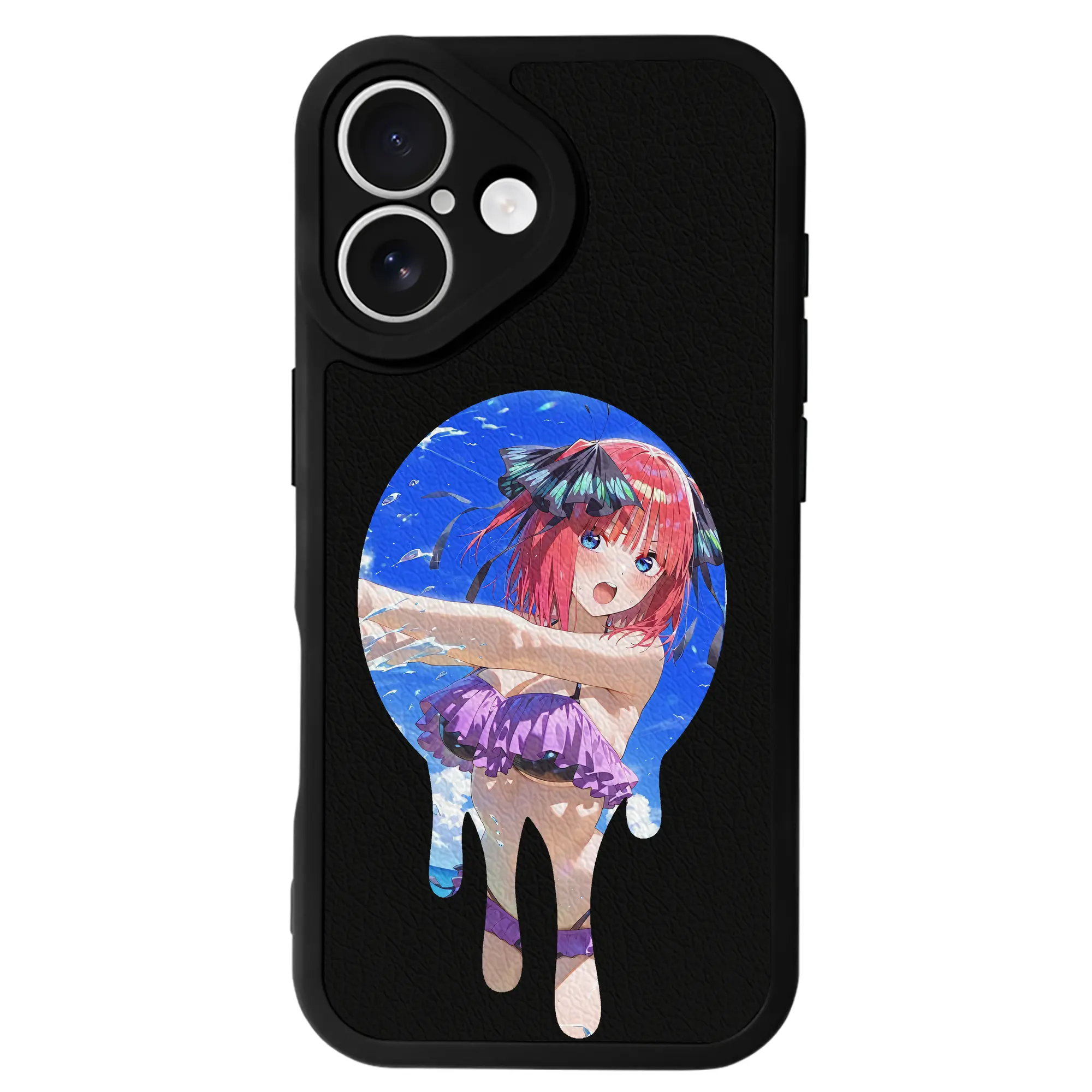 五等分の花嫁 グッズ 中野 二乃 - IPhone 16シリーズ対応 ・ シリコンスマホケース ・ レザー調 ・ 高精度フィット ・ 耐衝撃 ・ ワイヤレス充電対応 ・ 精密カット